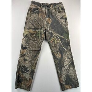 Vtg Field Staff Camo Carpenter Jeans Men's 30x32 Mossy Oak Denim Work Outdoor